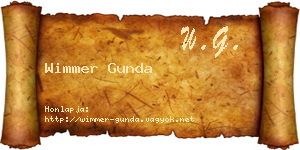 Wimmer Gunda névjegykártya